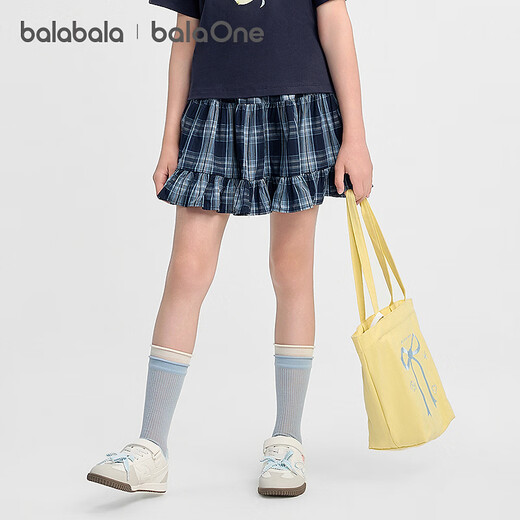 Balabala children's clothing children's half-length skirt girls 2026 summer new style small children and big children sweet short skirt bow blue tone 00488 170