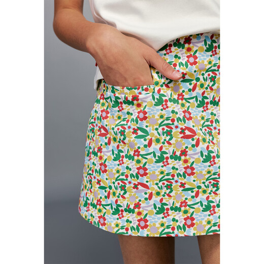 ELLE KIDS children's clothing floral print A-line culottes girls summer new French holiday bud-lined skirt