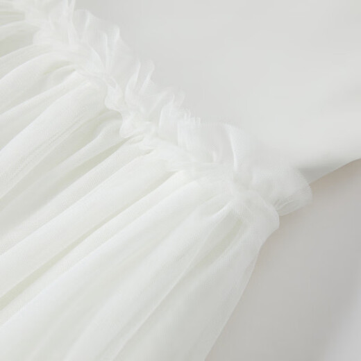 Les enphants Same style as the store Les enphants 2026 spring new girls sweet little princess gauze skirt splicing dress white 100