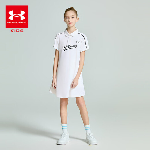 Under Armor girls' dress spring and summer sports training casual simple polo collar short-sleeved skirt 262220424