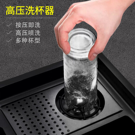 Kohler Nano-Black Cup Washer Fregadera Slot Single Sea inoxidable Cafetería Cafetería Cafetería Barra de agua Zhongdao 6848 con 6193 Hot y calientes + ardiente de limpieza de agua