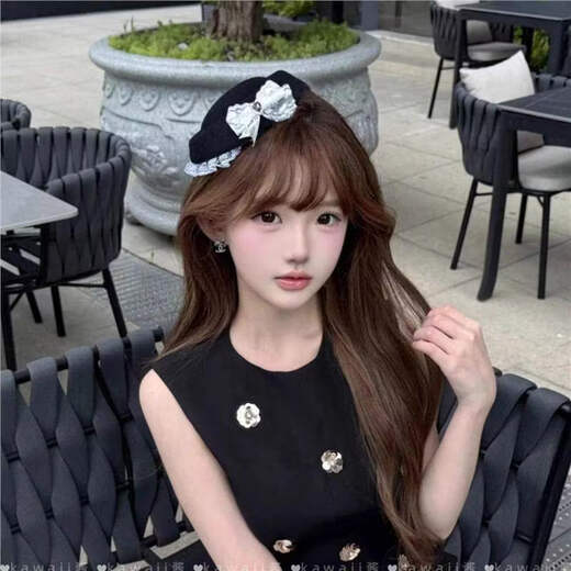 Beast Spring Korean ins style lace top hat French Hepburn British style black beret sweet and cute hair accessories C lace top hat * 2