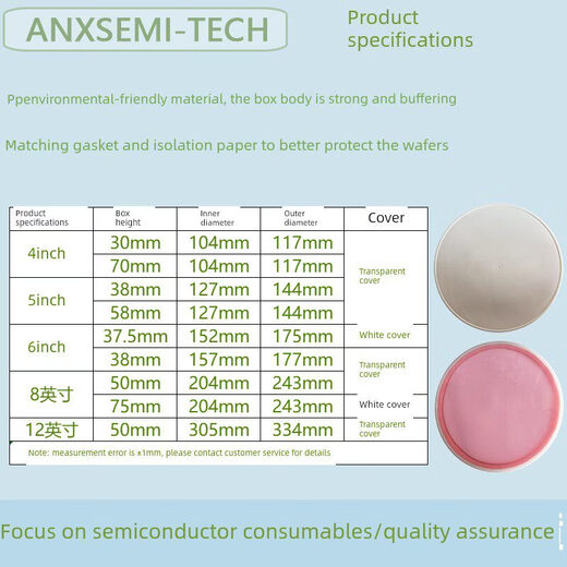 Wafer box wafer cake box 4568 12-inch wafer box silicon wafer box wafer transport box material box 90% new 6-inch box 38mm high without spacers