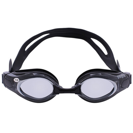 YINGFA myopia swimming goggles casual large frame anti-fog water glasses ok3800af can have different degrees for left and right eyes, black 300 degrees