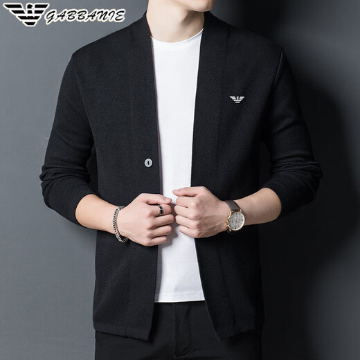 Armani Italian men's wool cardigan jacket fashionable and casual ANG/633 navy blue M 165