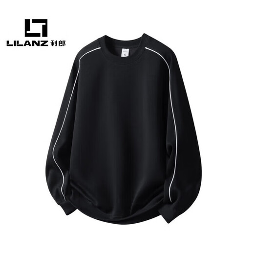 LILANZ official retro striped sweatshirt men's spring 2026 new loose round neck pullover flagship official pearl white 3XL
