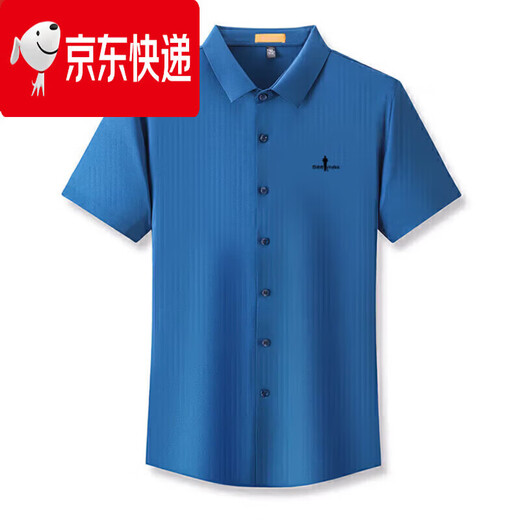 Biyinlefen official high-end light luxury brand short-sleeved shirt for men 2025 summer new solid color business casual top no ironing flagship official black KYA1 L 17050