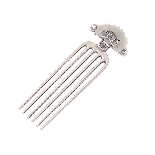 Jiangnan first saw Hanfu straight version hair comb silver-plated retro comb ethnic style ancient costume cheongsam hair accessories for women to give to their wives and girlfriends as holiday gifts