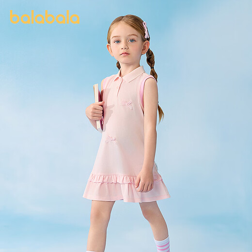 BALABALA balaOne BALABALA children's clothing girls skirt children's dress 2026 new summer cool knitwear pink A61334 80