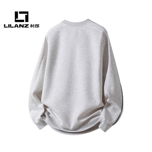 LILANZ official retro striped sweatshirt men's spring 2026 new loose round neck pullover flagship official pearl white 3XL