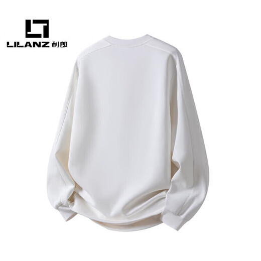 LILANZ official retro striped sweatshirt men's spring 2026 new loose round neck pullover flagship official pearl white 3XL