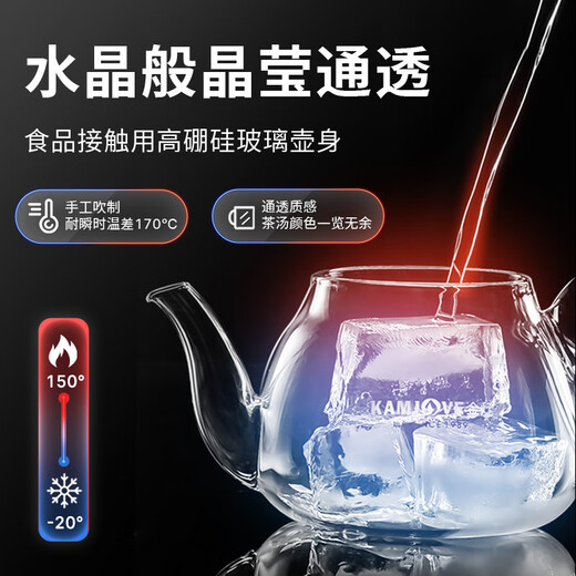 
Golden Sauce (KAMJOVE) Glass Teapot Floating Cup Brewing Teapot Tea Water Separation Cup Heat-resistant Glass Tea Set Kung Fu Office Flower Teapot Transparent AM-718 [250ml]