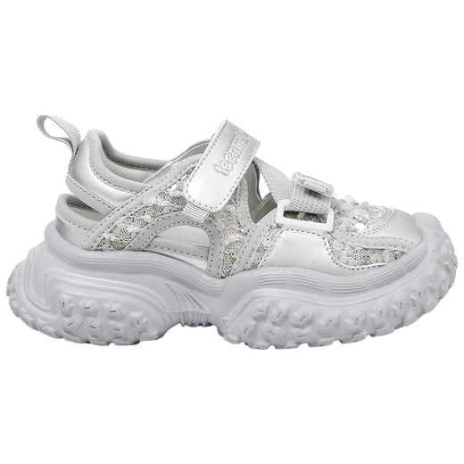 Tianmeiyi children's shoes 2026 summer new sports shoes girls sandals breathable soft bottom baby girl beach shoes silver 26