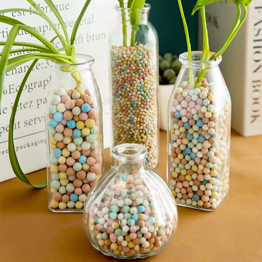 Colored ceramsite bottom ceramsite soil special filter flower pot fish tank bottom sand hydroponic small ceramsite pavement gardening diameter 9-12mm fine paving white stone 5Jin Jin equals 0.5 kg