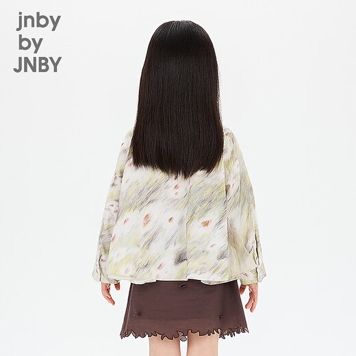 Jnby by JNBY new Jiangnan Buyi children's long-sleeved shirt A-shaped shirt collar oversiz26 spring girls 1Q2210910 795/yellow gray 160 cm