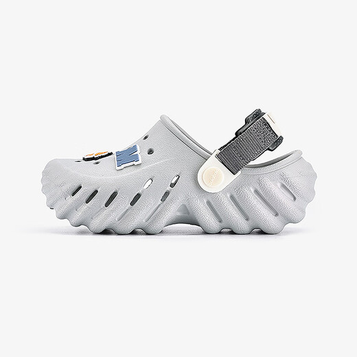 BALABALA children's shoes, children's slippers, boys and girls 2026 new summer cool sports elements beach hole sandals, gray tone 00322 32 (inner length 20, suitable for feet of size 31-32)