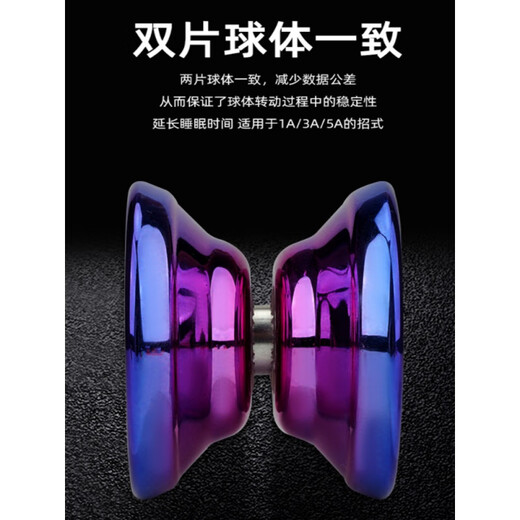 GUEN yo-yo children's novice yoyo shiny yoyouu elementary school students' introduction to automatic rotation boy toys [alloy + luminous two sets] rich gold + flame