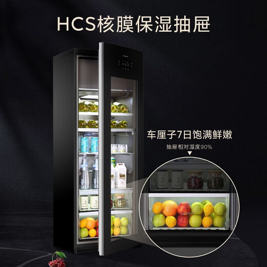 Casarte Independent Ice Making Home Office Refrigerator Warm Ice Bar Tea Beverage Fruit Fresh Cabinet Small Freezer Refrigerator Freezer 200JE-Three Temperature Zones Independent Ice Making