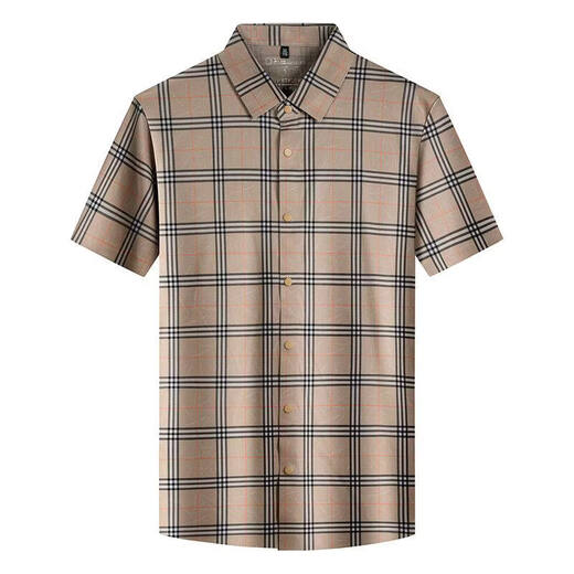 JOEONE business style sub-shirt men's short-sleeved lapel anti-wrinkle no-iron men's shirt slate gray M