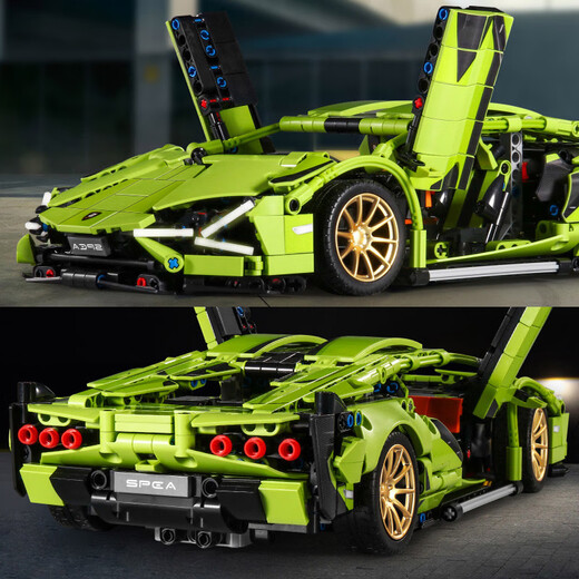 Crown Nest Building Blocks Assembled Educational Toy Racing Lamborghini 8-12 Years Old Children's Toy Boy Birthday Gift Puzzle