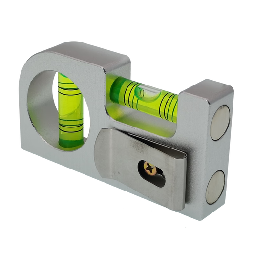 Solid aluminum alloy small level portable mini level bubble meter with magnetic TV wall mount strong installation silver shell green water