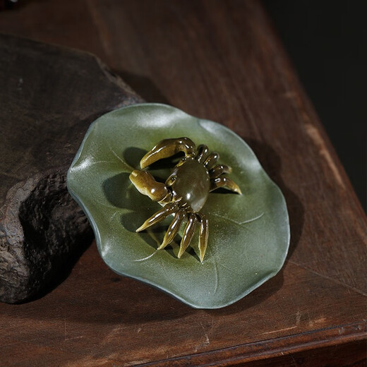 Hidden Pot Tianxia Yixing Purple Clay Color Changing Crab Tea Pet Purely Handmade Boutique Original Mineral Lotus Leaf Tea Playable Cultivated Tea Tray Ornament Good Luck
