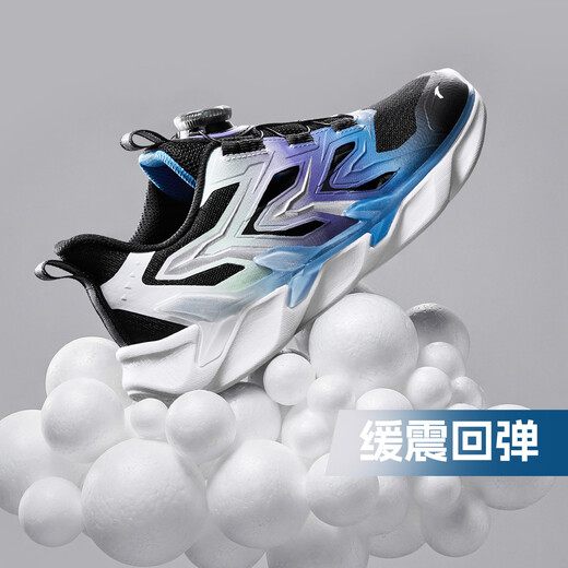 ANTA Children's Sandals Men's Big Children's Beach Shoes 2026 Summer New Bow Speed ​​Baotou Physical Education Class Frame Sports Running Shoes Black/Exciting Blue/Fluorescent Equatorial Green-2 37 Size