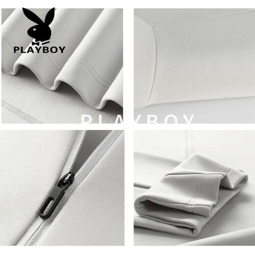 Playboy (PLAYBOY) half-zip stand-up collar sweatshirt men's loose sports casual long-sleeved top spring style high-end light luxury outdoor top dark brown M 90-100