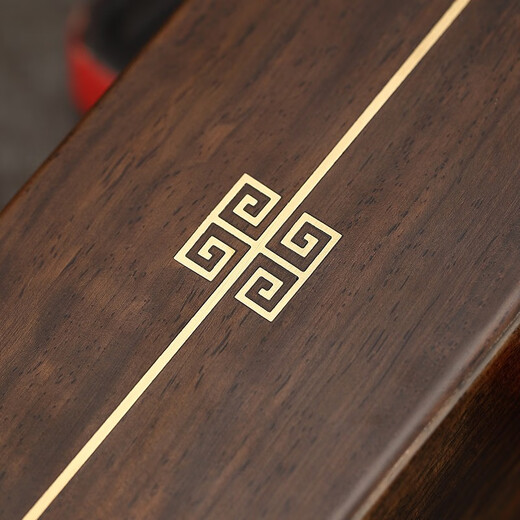 Jiutang Tea Ceremony Six Gentlemen Kung Fu Tea Sets and Accessories Complete Tea Making Tools Tea Knife Three-piece Set Tea Clamp Tea Brush Spoon (Copper Wire) Ebony Wood Inlaid Copper Six Gentlemen