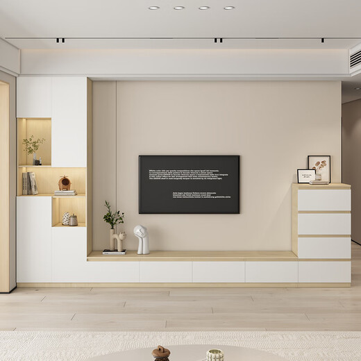 Gugezhijia whole house customized L-shaped floor-to-ceiling TV cabinet living room side cabinet modern simple storage storage cabinet integrated four-five drawer cabinet 2.4 meters long * 0.35 meters high (4 drawers TV cabinet) 18MM thickened whole cabinet ENF grade maternal and child use