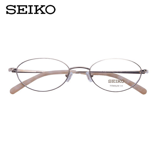 SEIKO LOCESSES Cadre Business Small Frame Titanium Lunes Titres pour femmes Lunes optiques Myopie Lunes Lumières anti-Blue H02027 GOLD ROSE 38 Single Frame (avec boîtier miroir en tissu miroir)