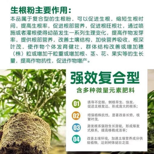 Sprinkle and explode the roots. Powerful rooting powder for rooting and multi-bacterial fertilizer. Flower cuttings and transplants to strengthen roots and seedlings. 5Jin Jin is equal to 0.5kg. Rooting is multi-nutrient.