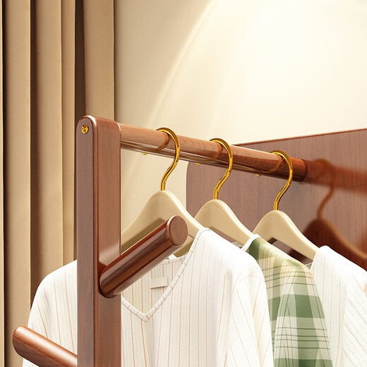 Weibosi solid wood dressing mirror, full-length mirror, floor-to-ceiling mirror, one-piece home bedroom rotatable coat rack, multi-functional storage rack, walnut color, B58 chassis, 40cm