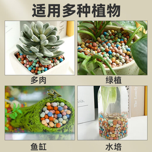 Colored ceramsite bottom ceramsite soil special filter flower pot fish tank bottom sand hydroponic small ceramsite pavement gardening diameter 9-12mm fine paving white stone 5Jin Jin equals 0.5 kg