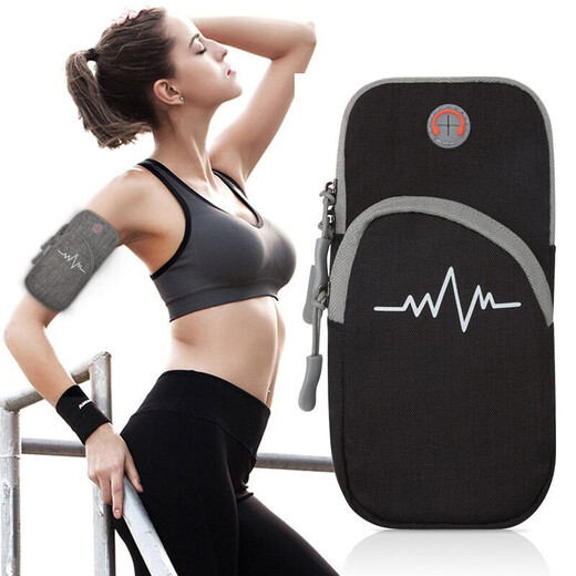 BAIWON is suitable for VIVO running mobile phone arm bag, sports mobile phone arm strap, outdoor marathon riding protective cover, men's and women's fitness arm bag, mobile phone bag cover, wrist cover, black VIVOS1 arm bag