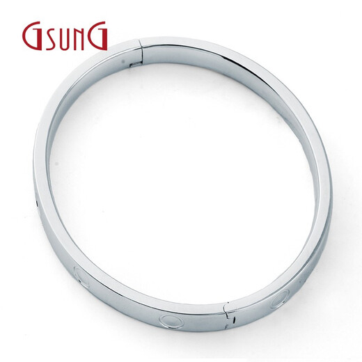 GsunG Platinum PT950 Bracelet Women's Platinum Men's and Women's Couple Bracelet Simple Fashion Spring Buckle Bracelet Priced by Gram Contact before bidding
