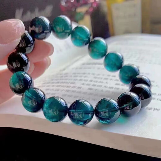 Xunran Scarce Top Peacock Blue Tourmaline Bracelet Unoptimized Difficult Color Matching Beads Comes with Own Gemstones High-end and Domineering Style