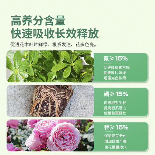 Shikefeng Flower Fertilizer Nitrogen, Phosphorus and Potassium Compound Fertilizer Universal Vegetable Flower Blooming Three-Year Agricultural Slow Release Organic Potted Household