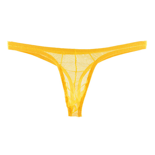 Ye Zimei men's sexy underwear ultra-thin fully transparent sexy underwear men's low-waist see-through mesh temptation U protruding hair thong men's T-pants 4126 red one size