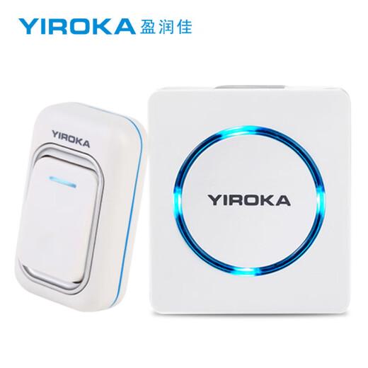 YIROKA doorbell wireless home smart home wireless doorbell one support one long distance elderly pager battery door ring A-289 white