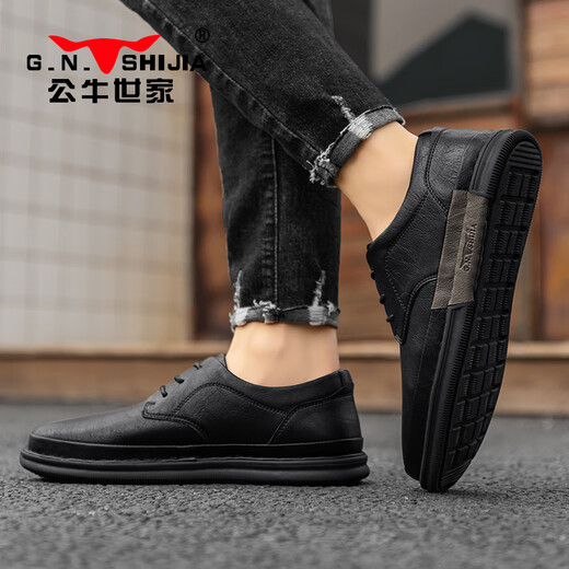 Bull Family Men's Shoes 2025 New Breathable Leather Shoes Men's Cowhide Business Casual Shoes Soft Sole Versatile Driving Shoes Men