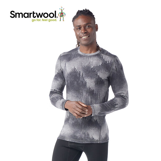 SMARTWOOL Men's 250 Series 100% Merino Wool Tops Outdoor Warm Long Sleeves Machine Washable 6350 Clearance Men's 6350 Carbon Gray Matte Pine P20 (New Color) S (European Sizes Too Large)