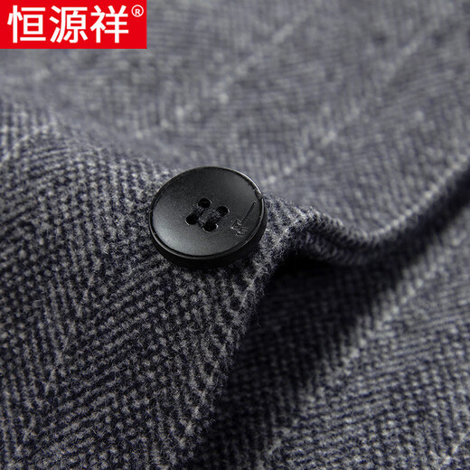 Hengyuanxiang wool woolen coat men's mid-length thickened woolen coat autumn and winter middle-aged men's lapel windbreaker 8201 gray 170