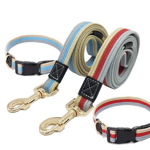 Dogstory medium and large dog rope canvas dog collar traction rope plus long collar collar small dog training traction rope dog walking rope yellow 1.5 meter long rope plus collar XS number (6-15Jin Jin is equal to 0.5 kg)