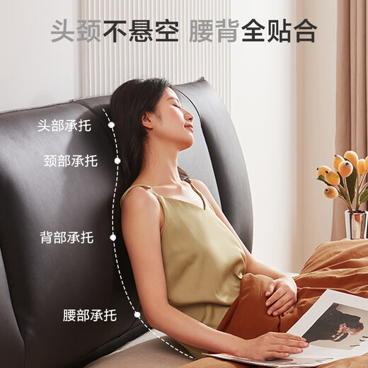 Jingjing Tokyo-made home bedside table, modern light luxury style leather art wrapped large capacity double drawer storage cabinet, bedroom storage cabinet, white