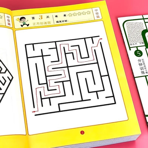 A full set of 6 volumes, Sudoku four-square, six-square, and nine-square grid games, concentration training book + maze game, official authentic children's book, Sudoku ladder training, primary school, 5-14 years old, intelligence development, intelligence games, puzzle game books, children's intelligence development toys, 3-6-10-12 years old, whole brain development exercise book, concentration, logical thinking training