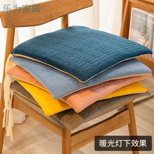 Qiaorui thickened cushions, soft butt cushions, office student classroom dormitory stools, butt chair cushions, car seat cushions, Dutch velvet gray, non-slip bottom + straps, 35*35cm* thick, about 4cm, suitable for student chairs