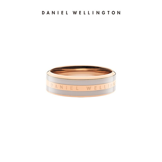 Daniel Wellington DW Ring Men and Women Morning Mist Gray Two-tone Couple Ring to Commemorate Confession Birthday Gift to Girlfriend Size 8 DW00400053