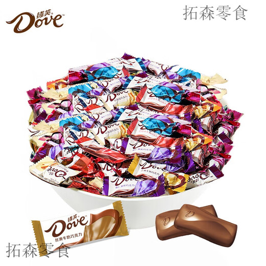 Dove chocolate 4.5g small pieces in bulk, silky smooth high-end wedding candy, special casual snacks, bulk 500g (1 Jin Jin is equal to 0.5 kg), rich dark chocolate (each Jin Jin is equal to 0.5 kg, about 78 pieces), bagged 4.5g