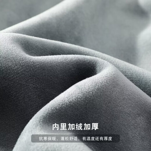 Jiaqing jacket men's velvet thickened jacket men's sherpa jacket men's autumn and winter clothes velvet thickened gray XL